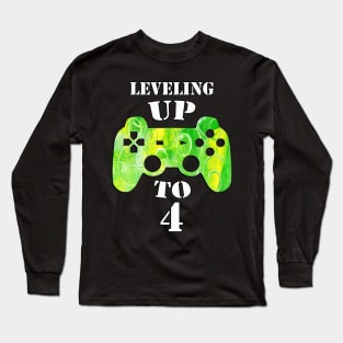 4th Birthday or 4th Anniversary Video Game Gamer Gift Long Sleeve T-Shirt